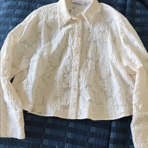 & Other Stories Cream Textured Blouse